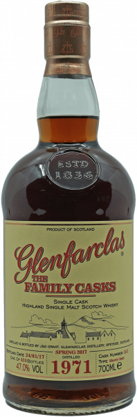 Glenfarclas Single Malt Whisky 1971 The Family Casks Flasche