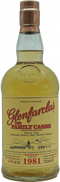 Glenfarclas Single Malt Whisky 1981 The Family Casks Flasche